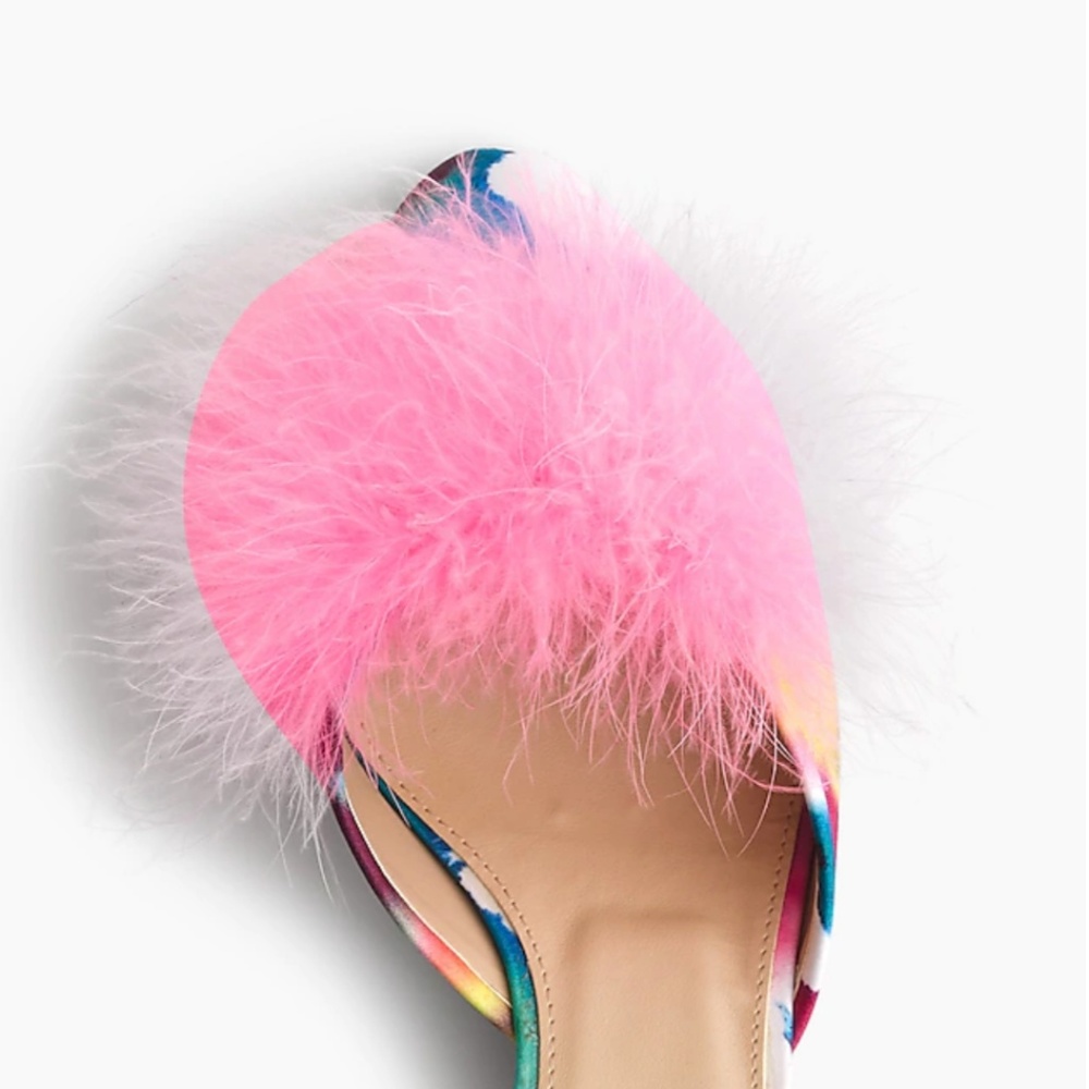 J.Crew Blanche marabou mini-wedge mules-H5552 - Picture 3 of 3